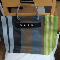 MARNI MARKET ナイロンストライプ トートバッグ