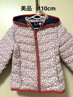オカイディ美品ハート柄 110cm 中綿コート フード付き