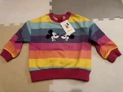 新品未使用ディズニー　メファボリ　オリジナル　カラフルボーダートレーナー