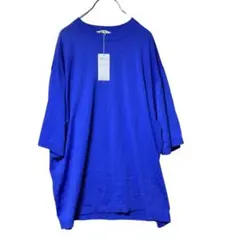 【新品タグ付・訳あり】UNFILO ハーフスリーブニット M 青 オンワード