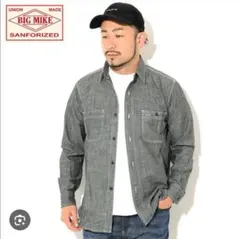 【BIG MIKE】ブラックシャンブレー シャツ アメカジ 古着