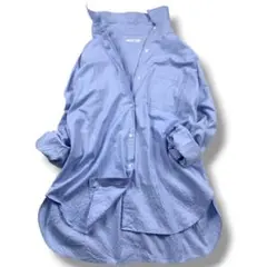 【美品】ジャーナルスタンダード コットン ロングシャツ ブルー ゆったり 羽織り