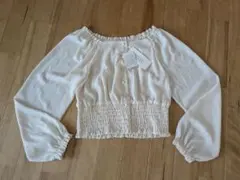 新品★ローリーズファームのシフォン クロップドブラウス