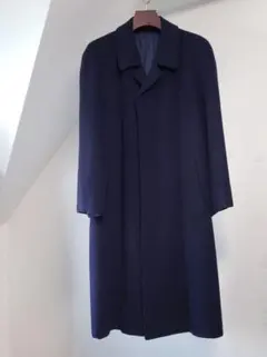 上質なカシミヤ100%】ヴィンテージ古着 ステンカラーコートロング 比翼
