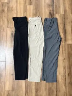 GU ストレッチイージーアンクルパンツ 3色セット　黒　グレー　ベージュ　XS