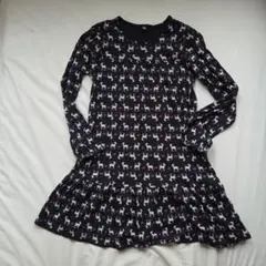 UNIQLO 長袖ワンピース 140cm 動物柄