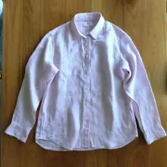 UNIQLO リネンシャツ ライトパープル Mサイズ 長袖のサムネイル