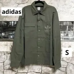 adidas アディダス　カーキ　ミリタリー風シャツ　刺繍　Ｓサイズ