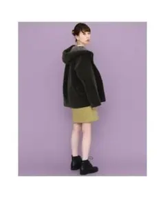 KBF リバーシブルムートンフードジャケット ショートコート