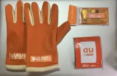 auノベルティ　手袋　フォトフレーム　ソーイングセット