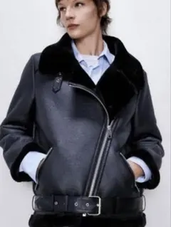 ZARA♡ブラックレザーライダースジャケット