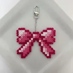 アイロンビーズ キーホルダー チャーム リボン 平成女児