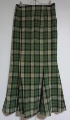 ローリーズファーム　ロングスカート　マーメイド　グリーン チェック M