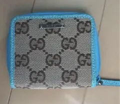 ラ*ン様 GUCCI GGパターン コインケース ベージュ/ブルー