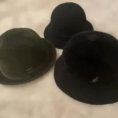 KANGOL フェルトハット オリーブ ブラック L 3点セット