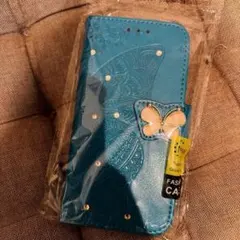 青い蝶デザイン手帳型iPhoneケース　iPhone7/8/SE2