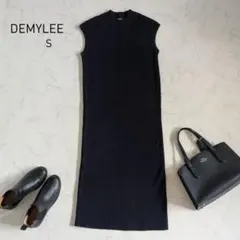 DEMYLEE デミリー ロンハーマン ネイビー ニット ワンピース S リブ