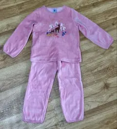 プチバトー　セットアップ　パジャマ　薄いフリース素材　ピンク　3ans 95cm