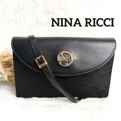 【NINA RICCI】レザー×ジャガード織2wayショルダーバックビンテージ品