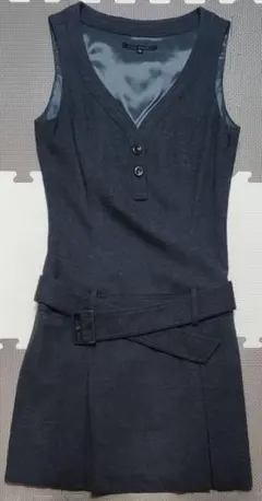 Le souk ノースリーブ ひざ丈ワンピース ベルト付き サイズ36