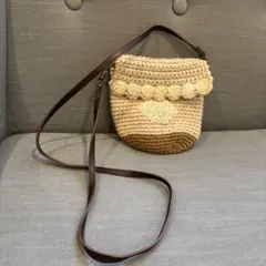 かぎ針編み ベージュポシェット