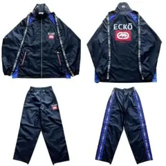 【希少/美品】ECKO 2XL デカロゴ刺繍 サイドテープ セットアップ Y2K