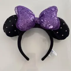 ミニーマウス風カチューシャ 黒と紫