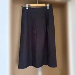 キース麻100%黒レースフレアロングスカートのサムネイル