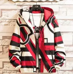 『レッドLサイズ』マウンテンパーカー　ウィンドブレーカー　男女兼用