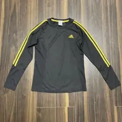 adidas アディダス 黒×黄 長袖トレーニングシャツ M
