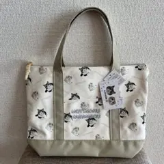 ⭐️新品・未使用⚠️しっぽ無⭐️しまむら✖️もちまる日記　もちはなトートバッグ　ベージュのサムネイル