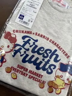 CHIIKAWA×SANRIOキャラクター Tシャツ Mサイズ グレー