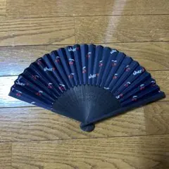 cher チェリー柄 扇子 ネイビー