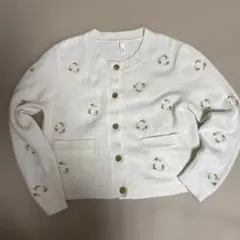 H&M 花柄刺繍 カーディガン Lサイズ