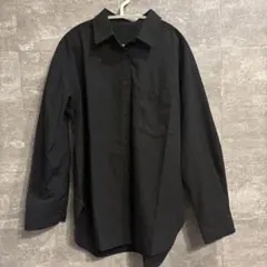 GU オーバーサイズシャツ ブラック 長袖 ポリエステル100％
