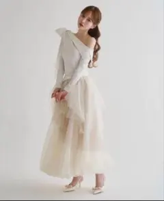 JENNE リッチボリュームオーガンジースカート アイボリー S 完売