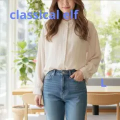 classical elf シアー短丈とろみブラウス 上品カジュアル