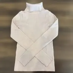 anuans カシミヤブレンドフィットリブニット プルオーバー ピンク