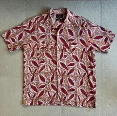 BEAMS＋ ビームスプラス リーフ柄 オープンカラーシャツ 半袖 M
