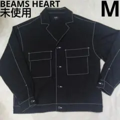 未使用　BEAMS HEART ブラックオーバーサイズシャツ M　オープンカラー