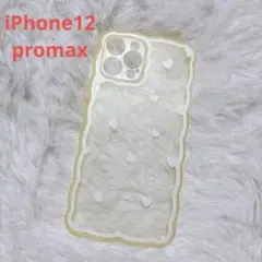 iPhoneスマホカバー 12promax ケース 携帯ケース ハート模様クリア