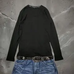 archive y2k black grunge vネック ロンT 黒 リブ