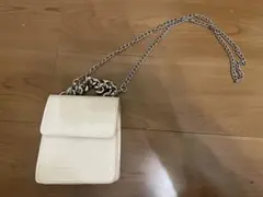アイボリー クロコダイル型押し ショルダーバッグ