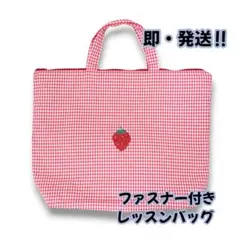 ファスナー付き（いちご）レッスンバッグ　　　　　　　　手提げのサムネイル