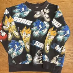 H&Mキッズソニックキャラクター トレーナー 裏起毛120-128