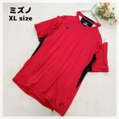 【ミズノ】半袖Tシャツ XL レッド×ブラック スポーツ 動きやすい 涼しいのサムネイル