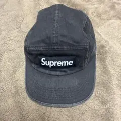 Supreme ブラック キャップ ロゴ入り