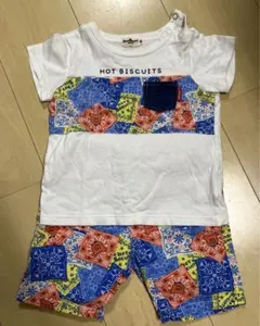 ミキハウス ホットビスケッツ バンダナ柄 セットアップ Tシャツ ハーフパンツ