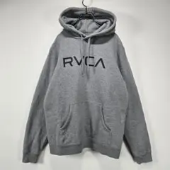 RVCA　フーディー　パーカー　S　ビッグロゴ　グレー　人気　古着コーデ