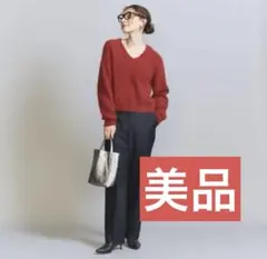 ユナイテッドアローズ美品⭐️チャイニーズラクーン Vネックニットプルオーバーウール BEAUTY&YOUTH UNITED ARROWS（ビューティーアンドユースユナイテッド